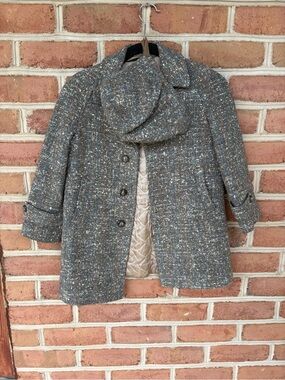 Toddler vintage Tweed Wool-Blend Coat with matching hat